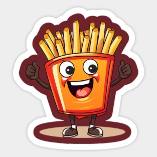 Cute French Fries T-Shirt  characters Sticker